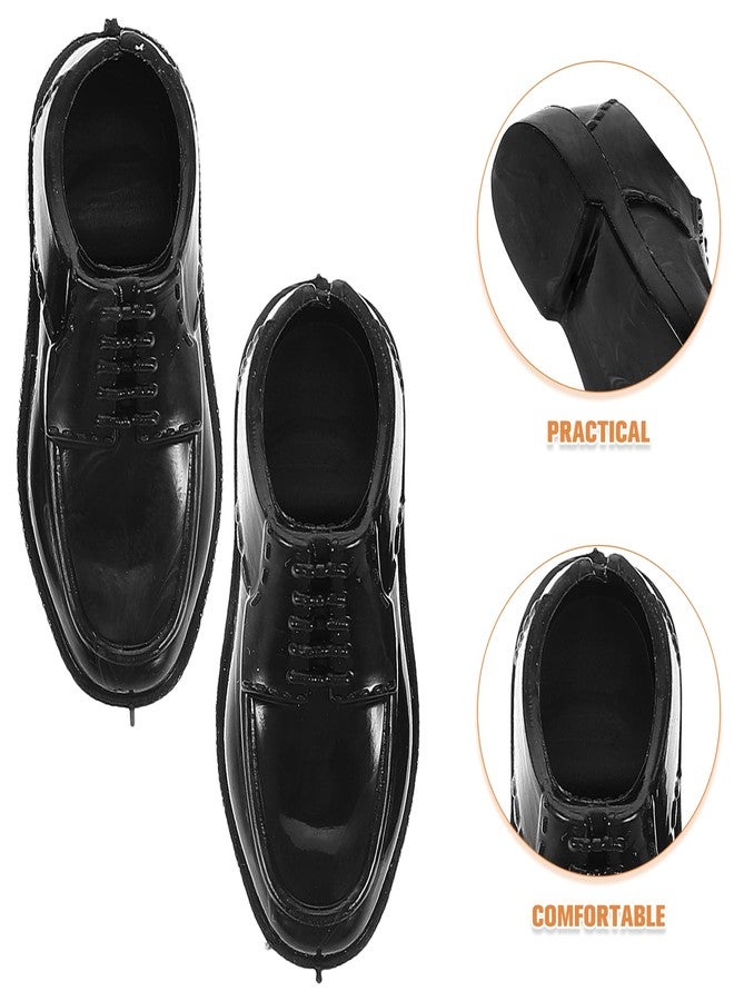 ERINGOGO 10 Pairs Miniature Black Doll Shoes for Scale Dolls Charming Design for Dollhouse Games and Micro Landscape Decorations Easy Swap - Image 4